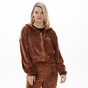 KENDALL+KYLIE-Γυναικεία βελουτέ cropped ζακέτα KENDALL+KYLIE KKW.2W1.016.051 καφέ