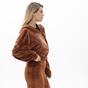 KENDALL+KYLIE-Γυναικεία βελουτέ cropped ζακέτα KENDALL+KYLIE KKW.2W1.016.051 καφέ