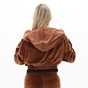 KENDALL+KYLIE-Γυναικεία βελουτέ cropped ζακέτα KENDALL+KYLIE KKW.2W1.016.051 καφέ