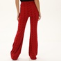 KENDALL+KYLIE-Γυναικείο παντελόνι flare KENDALL+KYLIE KKW.2W1.017.018 VELOUR COMBO κόκκινο