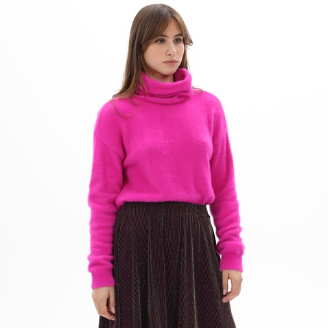KENDALL+KYLIE-Γυναικείο πουλόβερ ζιβάγκο KENDALL+KYLIE KKW.2W1.044.002 FUZZY TURTLENECK OPENBAC φούξια