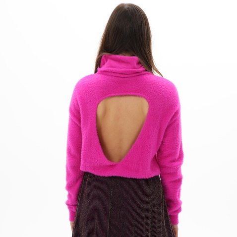 KENDALL+KYLIE-Γυναικείο πουλόβερ ζιβάγκο KENDALL+KYLIE KKW.2W1.044.002 FUZZY TURTLENECK OPENBAC φούξια
