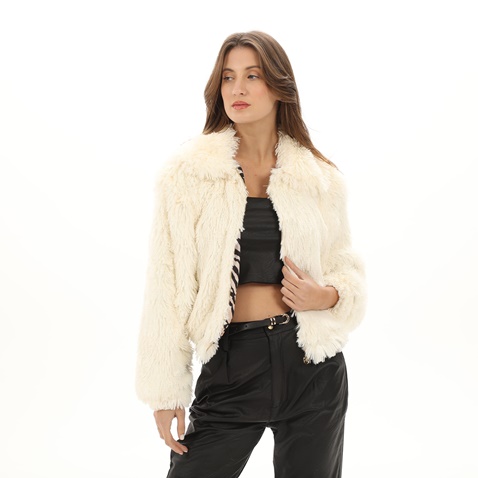KENDALL+KYLIE-Γυναικείο γούνινο jacket KENDALL+KYLIE KKW.2W1.061.001 εκρού