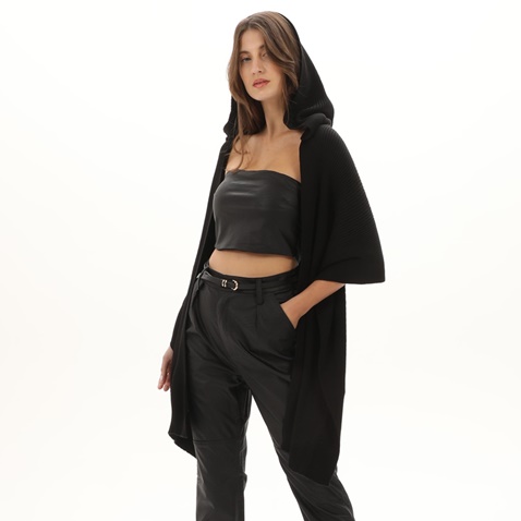 KENDALL+KYLIE-Γυναικείο κασκόλ με ενσωματωμένη κουκούλα KENDALL+KYLIE KKW.2W1.096.002 μαύρο