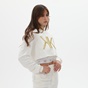 KENDALL+KYLIE-Γυναικεία διπλή cropped φούτερ μπλούζα KENDALL+KYLIE KKW.2W0.016.003 λευκή