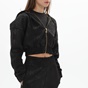 KENDALL+KYLIE-Γυναικεία cropped φούτερ ζακέτα KENDALL+KYLIE KKW.2W0.016.004 EMBOSSED LOGO μαύρη