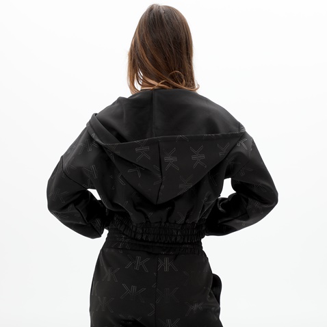 KENDALL+KYLIE-Γυναικεία cropped φούτερ ζακέτα KENDALL+KYLIE KKW.2W0.016.004 EMBOSSED LOGO μαύρη