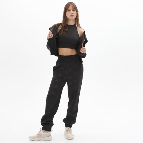 KENDALL+KYLIE-Γυναικεία cropped φούτερ ζακέτα KENDALL+KYLIE KKW.2W0.016.004 EMBOSSED LOGO μαύρη