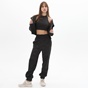 KENDALL+KYLIE-Γυναικεία cropped φούτερ ζακέτα KENDALL+KYLIE KKW.2W0.016.004 EMBOSSED LOGO μαύρη