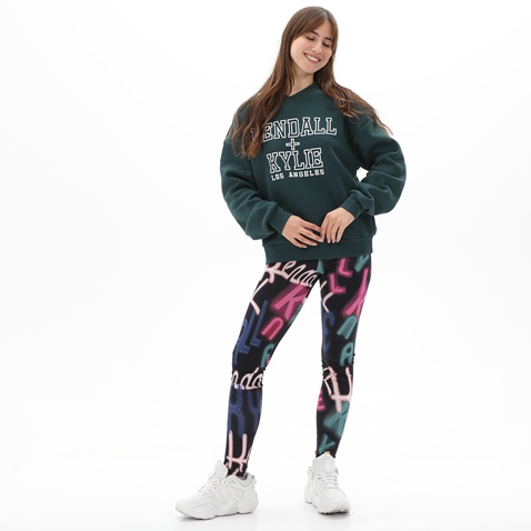 KENDALL+KYLIE-Γυναικεία φούτερ μπλούζα KENDALL+KYLIE KKW.2W0.016.009 PUFF LOGO OVERSIZED πράσινη