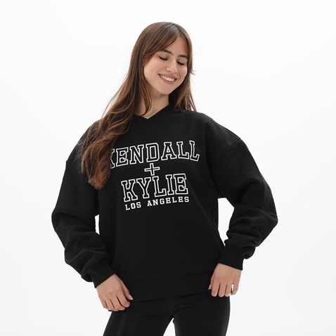 KENDALL+KYLIE-Γυναικεία φούτερ μπλούζα KENDALL+KYLIE KKW.2W0.016.009 PUFF LOGO OVERSIZED μαύρη