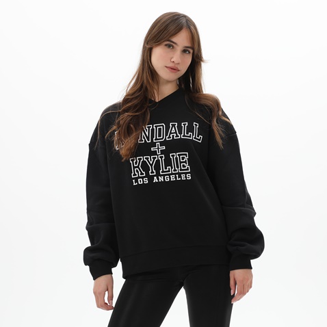 KENDALL+KYLIE-Γυναικεία φούτερ μπλούζα KENDALL+KYLIE KKW.2W0.016.009 PUFF LOGO OVERSIZED μαύρη