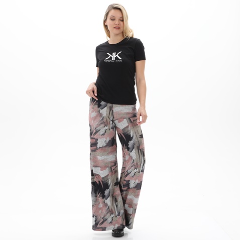 KENDALL+KYLIE-Γυναικεία παντελόνα KENDALL+KYLIE KKW.2W0.020.005 HIGH RISE FLARE γκρι floral