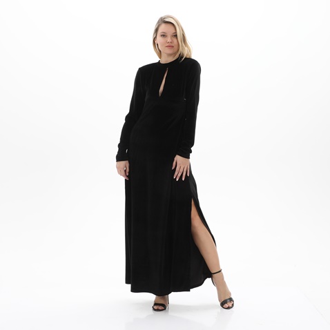 KENDALL+KYLIE-Γυναικείο βελουτέ μακρύ φόρεμα KENDALL+KYLIE KKW.2W0.030.008 μαύρο