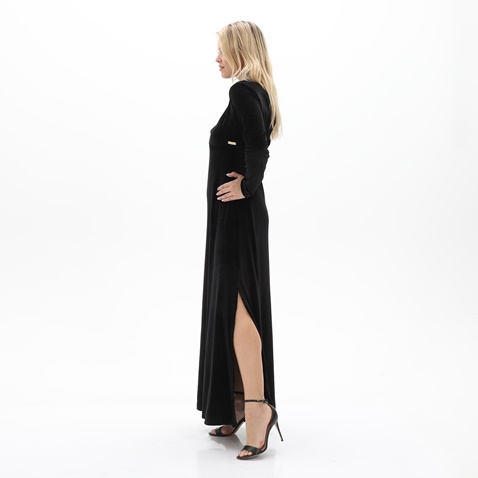 KENDALL+KYLIE-Γυναικείο βελουτέ μακρύ φόρεμα KENDALL+KYLIE KKW.2W0.030.008 μαύρο