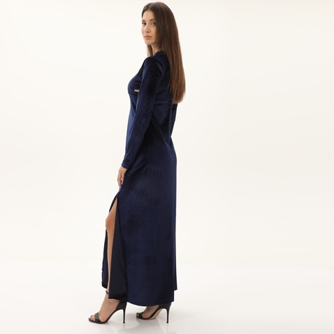 KENDALL+KYLIE-Γυναικείο μακρύ βελουτέ φόρεμα KENDALL+KYLIE KKW.2W0.030.008 μπλε
