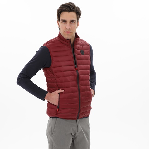 MARTIN & CO-Ανδρικό αμάνικο μπουφάν MARTIN & CO 223-80-2935 μπορντό