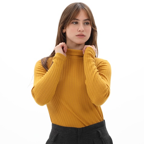 STAFF JEANS-Γυναικεία μπλούζα ζιβάγκο STAFF JEANS 63-001.042 LIANA κίτρινη