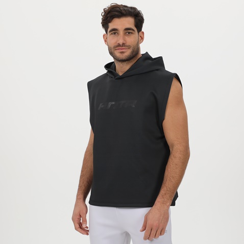 BLUE HUNTER-Ανδρική αμάνικη φούτερ μπλούζα BLUE HUNTER 24111100101 M HOODIE FLEXER μαύρη