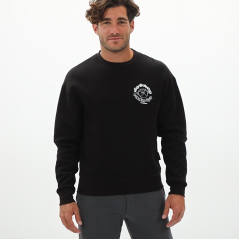 BLUE HUNTER-Unisex φούτερ μπλούζα BLUE HUNTER 24111110101 U CREW HUNTERS CLUB μαύρη