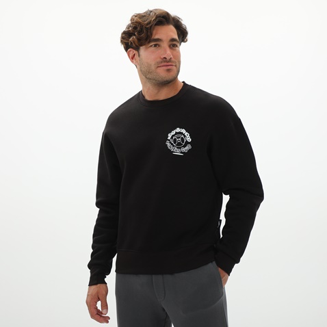 BLUE HUNTER-Unisex φούτερ μπλούζα BLUE HUNTER 24111110101 U CREW HUNTERS CLUB μαύρη