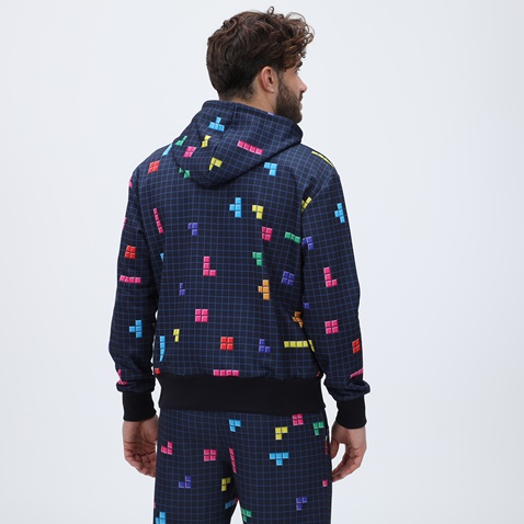 BLUE HUNTER-Unisex φούτερ μπλούζα BLUE HUNTER 24113080200 U HOODIE TETRIS μπλε