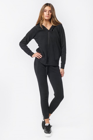 BODY ACTION-Γυναικεία φούτερ ζακέτα BODY ACTION 071233-01 μαύρη
