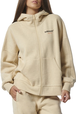 BODY ACTION-Γυναικεία fleece ζακέτα BODY ACTION 071321-01 μπεζ