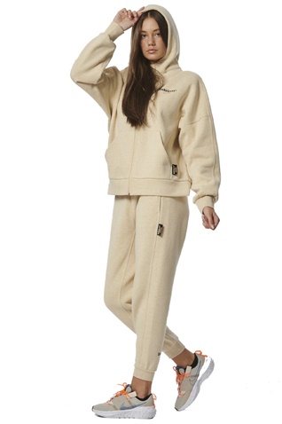 BODY ACTION-Γυναικεία fleece ζακέτα BODY ACTION 071321-01 μπεζ