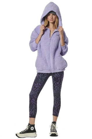 BODY ACTION-Γυναικεία oversized ζακέτα BODY ACTION 071323-01 μοβ
