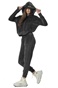 BODY ACTION-Γυναικεία βελουτέ cropped ζακέτα BODY ACTION 071324-01 μαύρη