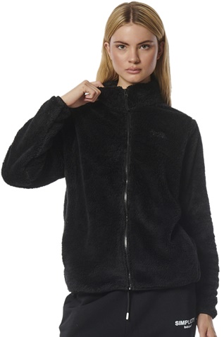 BODY ACTION-Γυναικεία fleece ζακέτα BODY ACTION 071329-01 μαύρη