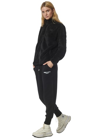 BODY ACTION-Γυναικεία fleece ζακέτα BODY ACTION 071329-01 μαύρη