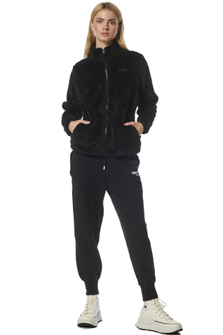 BODY ACTION-Γυναικεία fleece ζακέτα BODY ACTION 071329-01 μαύρη