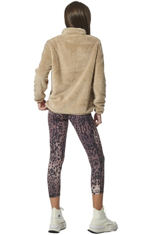 BODY ACTION-Γυναικεία fleece ζακέτα BODY ACTION 071329-01 μπεζ