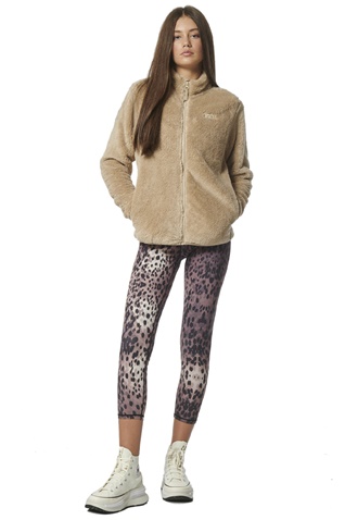BODY ACTION-Γυναικεία fleece ζακέτα BODY ACTION 071329-01 μπεζ