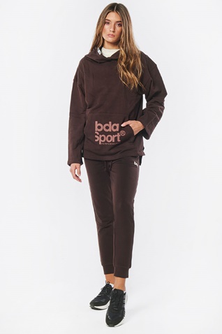 BODY ACTION-Γυναικείο παντελόνι φόρμας BODY ACTION 021238-01 καφέ