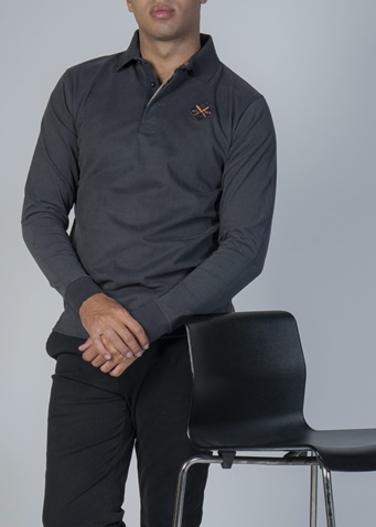 DORS-Ανδρική polo μπλούζα DORS 1133002.C03 γκρι