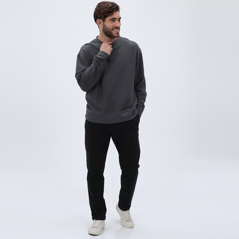 DIRTY LAUNDRY-Ανδρικό chino παντελόνι DIRTY LAUNDRY DLMP0321F PLEATED μαύρο