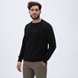 DIRTY LAUNDRY-Ανδρική φούτερ μπλούζα DIRTY LAUNDRY DLMC16W22 Relaxed Fit With Neck Detail μαύρη