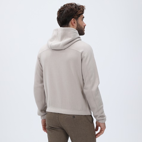 DIRTY LAUNDRY-Ανδρική φούτερ ζακέτα DIRTY LAUNDRY DLMF01W22 Regular Fit Full Zip εκρού