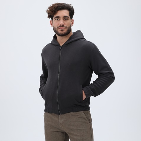 DIRTY LAUNDRY-Ανδρική φούτερ ζακέτα DIRTY LAUNDRY DLMF01W22 Regular Fit Full Zip γκρι