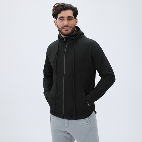 DIRTY LAUNDRY-Ανδρική φούτερ ζακέτα DIRTY LAUNDRY DLMF12W22 Divided Detailing Sport Full πράσινη