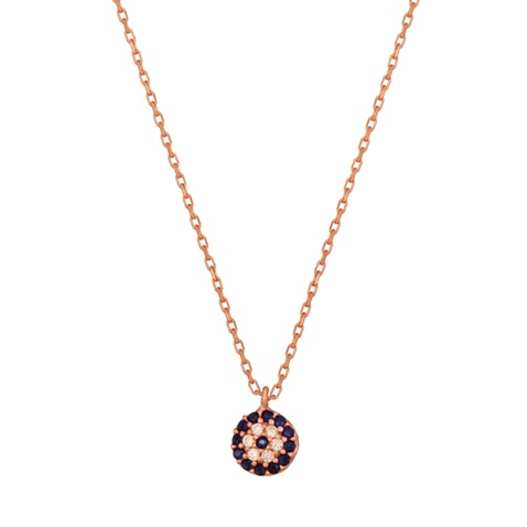 JEWELTUDE-Γυναικείο ασημένιο κολιέ JEWELTUDE 15574 ροζ επιχρυσωμένο