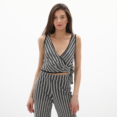 ATTRATTIVO-Γυναικείο cropped top ATTRATTIVO 91061411 ασπρόμαυρο