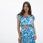 'ALE-Γυναικείο cropped top 'ALE 8916328 τιρκουάζ-λευκό 