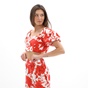 'ALE-Γυναικείο cropped top 'ALE 8916479 λευκό πορτοκαλί floral