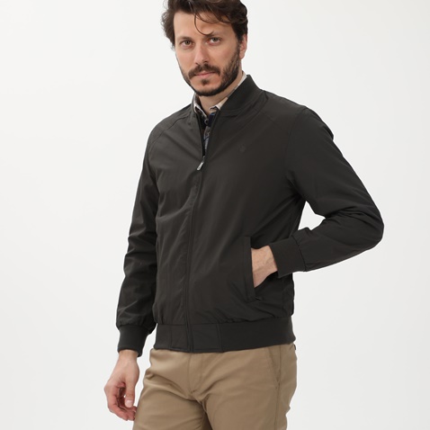 DORS-Ανδρικό bomber jacket διπλής όψης DORS 3034002.C02 μπεζ χακί
