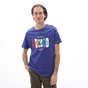 BATTERY-Ανδρικό t-shirt BATTERY 21231133 μπλε μωβ