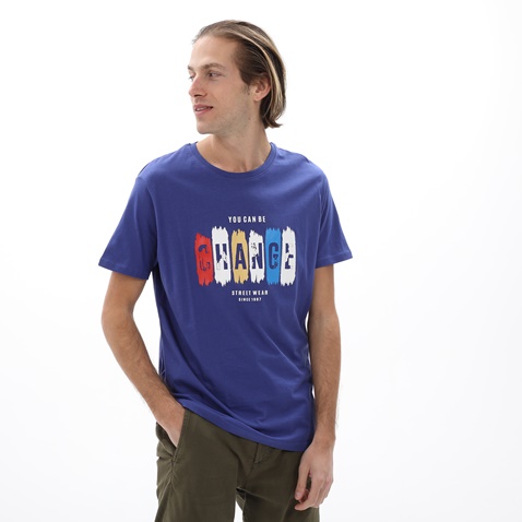 BATTERY-Ανδρικό t-shirt BATTERY 21231133 μπλε μωβ